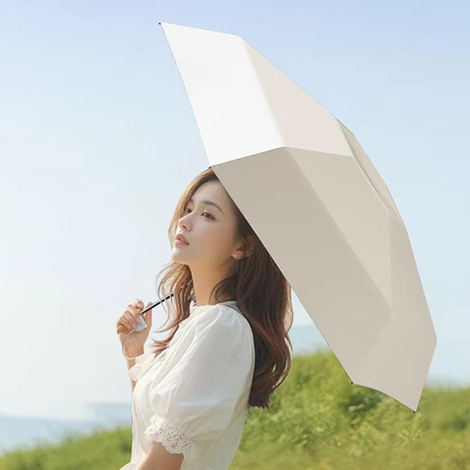 Mini Travel Umbrella - Compact Foldable Rain for Sun Protection UPF 50+ | Lightweight Portable Canopy with Wind Resistant Frame, Small Pocket Size for Bag Backpack Daily Commute Use
