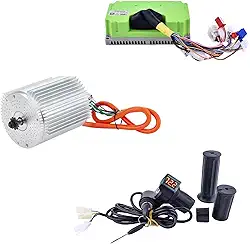 Kunray Motor Elétrico Dc 72V 3000W Kit de Motor com Controlador Sem Escova 48V-72V e Acelerador de Meia Torção para Carrinhos Controlador Sem Escova Programável com Função de Sensor de Temperatura(72V