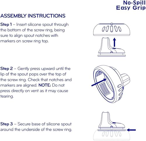 Vista 10 de Nuby No-Spill Easy Grip - Vaso de 10 onzas, paquete de 3 (verde, azul, aguamarina)