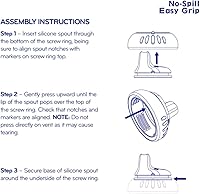 Vista 6 de Nuby 3 Pack No Spill Toddler Sippy Cups - Toddler Cups Spill Proof with Easy and Firm Grip - Blue, Aqua, Green