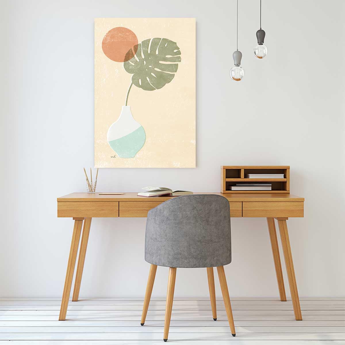 Tableau Fleurs Monstera Blush - Made in France - Tableau Verre Acrylique 30x45