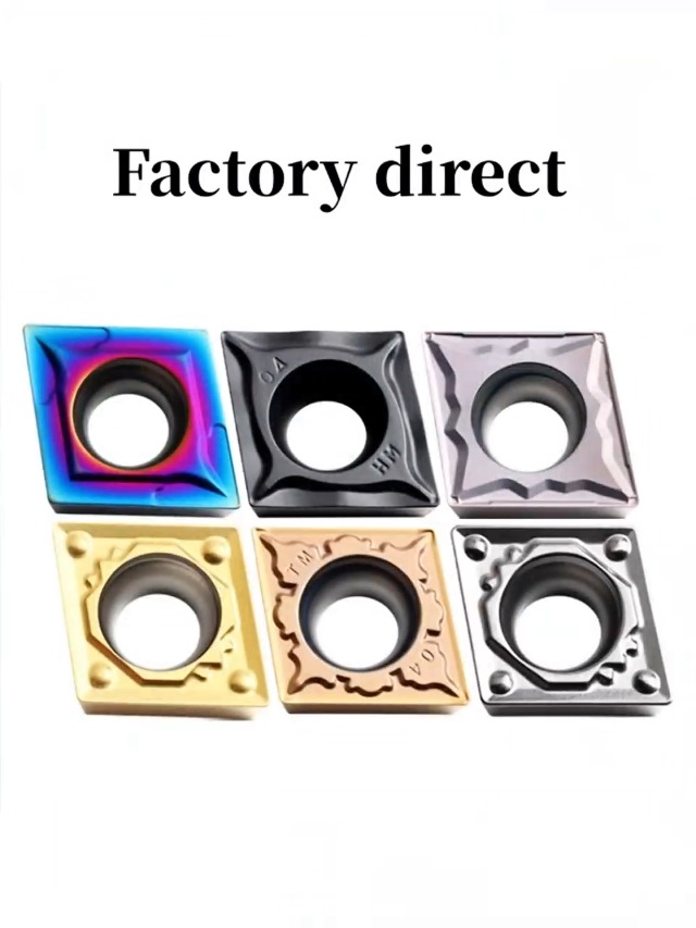 Image of 50PCS CCMT21.51 CCMT060204 Carbide Turning Inserts,CCMT Insert Insert Mutilayer Coated Lathe Replacement Inserts for Lathe Turning Tool Holder Boring Bar Inserts