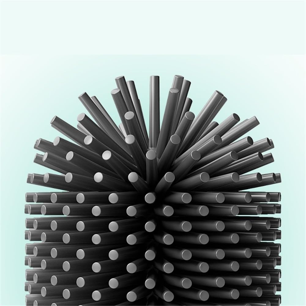 Cepillo de inodoro con cabezal de silicona para limpieza de baño, limpiador de inodoro duradero para uso doméstico, suministros de baño eficaces, fácil de limpiar y mantener