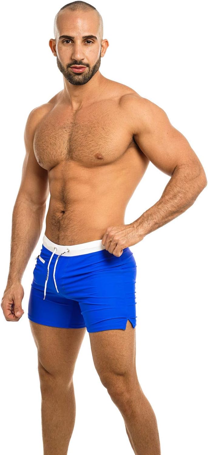 Taddlee Men's Swimwear Swim Shorts Trunks Square Cut Black Blue Swimsuits Boxers