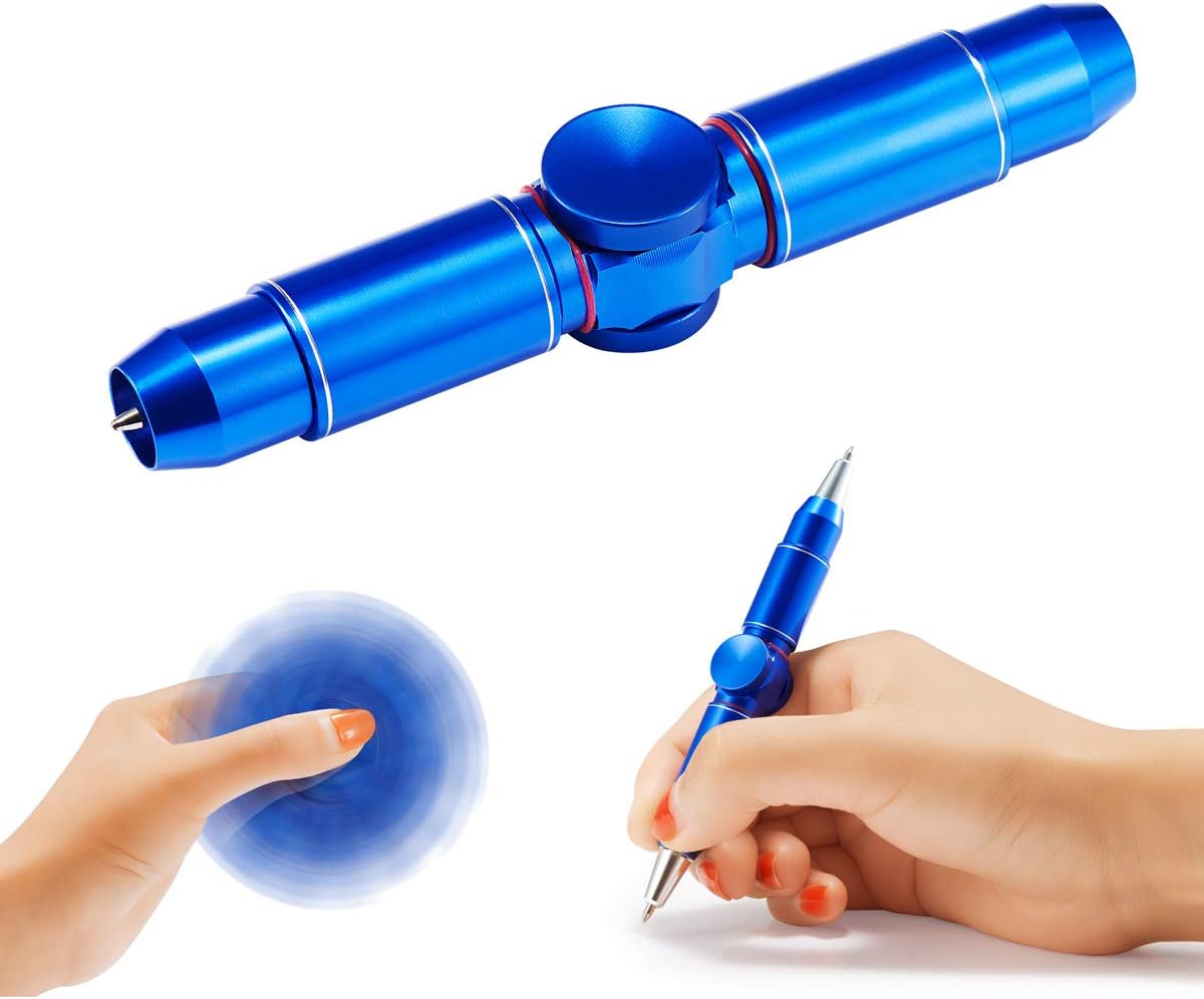 Anstar Fidget Hand Spinning Pen, Spinner Toys, Ballpoint Pen Gift Boxes 100% Handcrafted for Business Adults & Kids, ADHD& Relieves Stress and Increase Focus (Glory Blue)