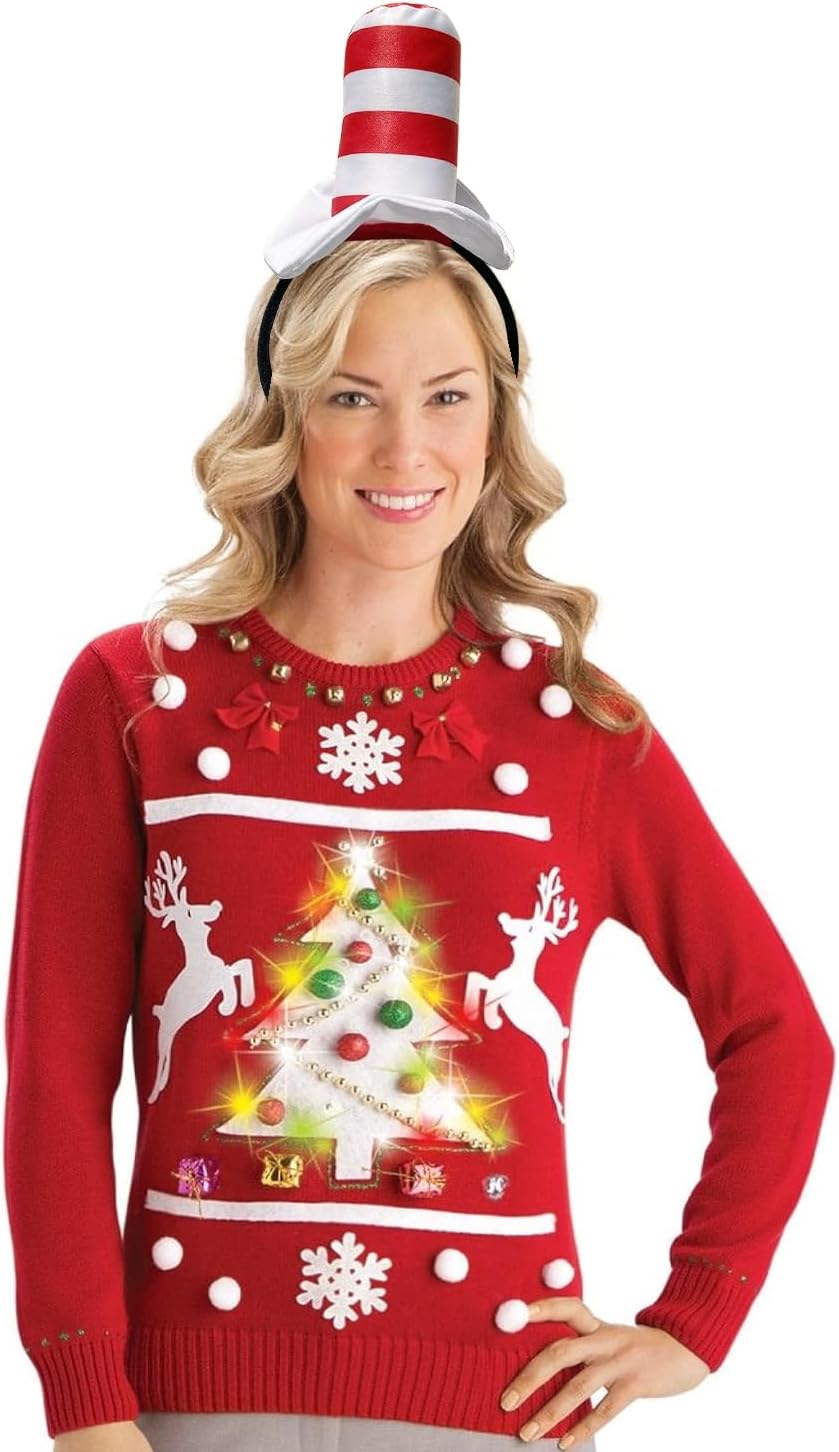 Cat Costumes for Girls Boys Headband,2 Pieces Red White Striped and Thing 1 Costume Headband,Cat Costumes for Halloween Cosplay Party Hair Accessories - Image 8