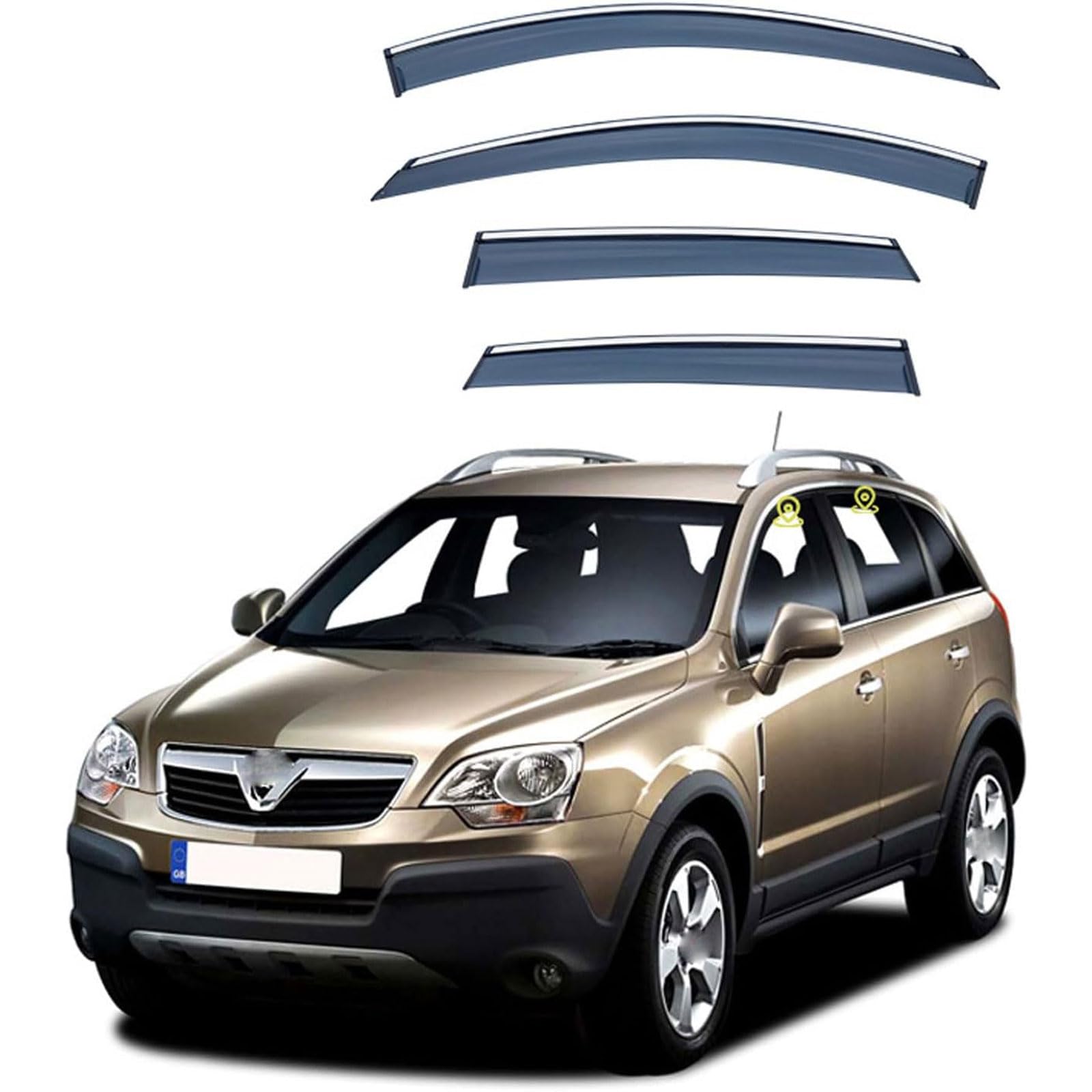 DILIDULU 4 Pcs Wind Deflectors for Vauxhall Antara MK1-L07 2006-2013 2014 2015, Car Side Window Wind Rain Deflector Car Accessories