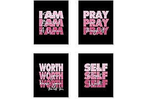 HUYAW Inspirational Pink Wall Art