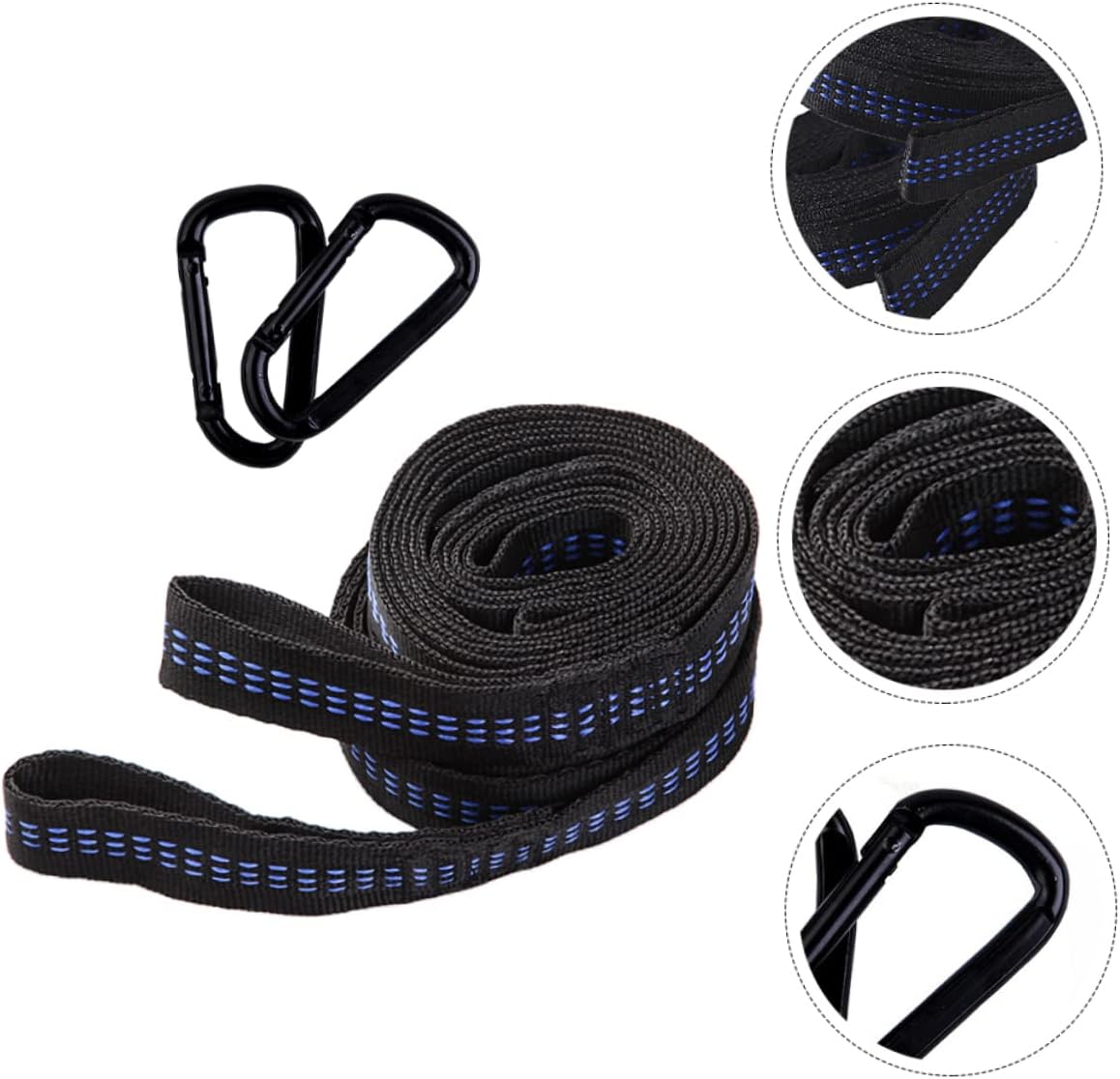 Happyyami 4 Sets Hammock Strap Hanging Chair Strap Amacas Tree Swing Strap Outdoor Gear Swing Tree Ropes Hammock Chair Hanging Rope Tree Hammock Swing Hook Kit Belt Ring Camping Polyester