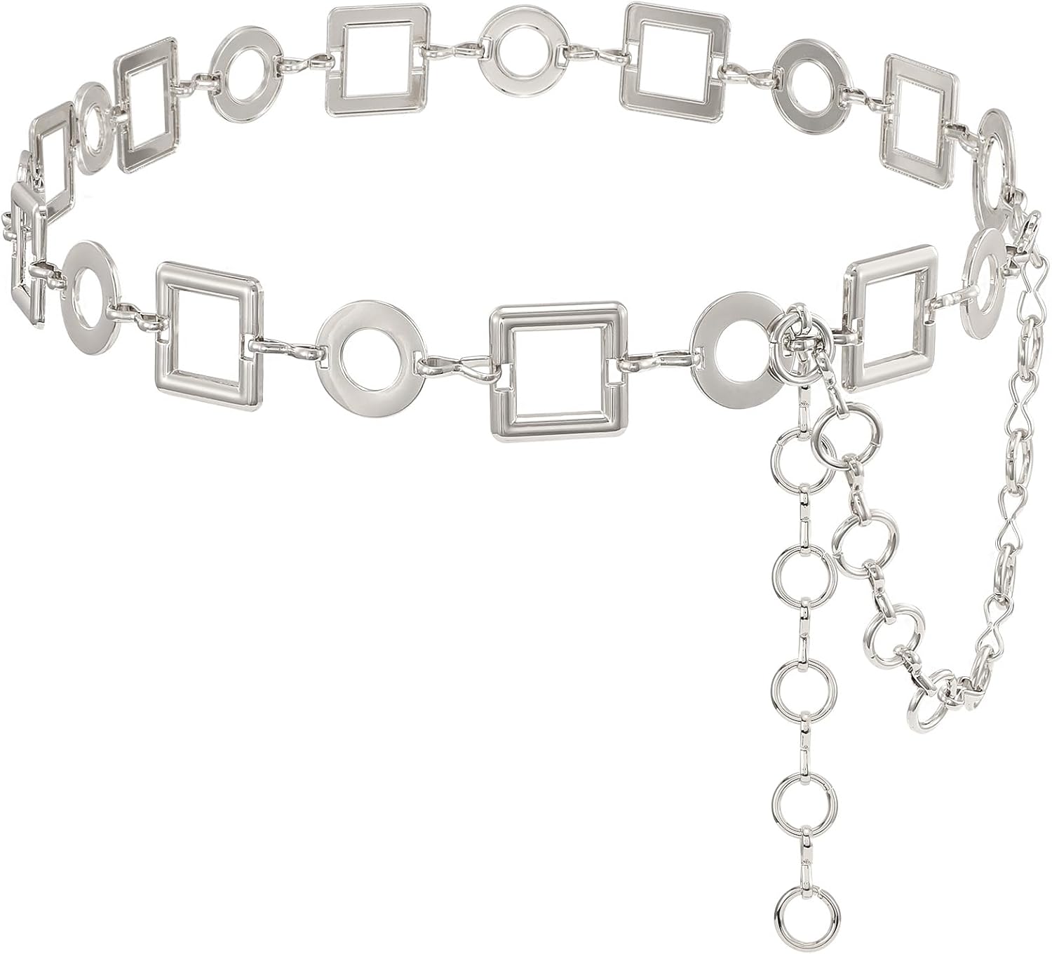 TRIWORKS Waist Chain for Women Ladies Metal Link Chunky Chain Belt for Dresses