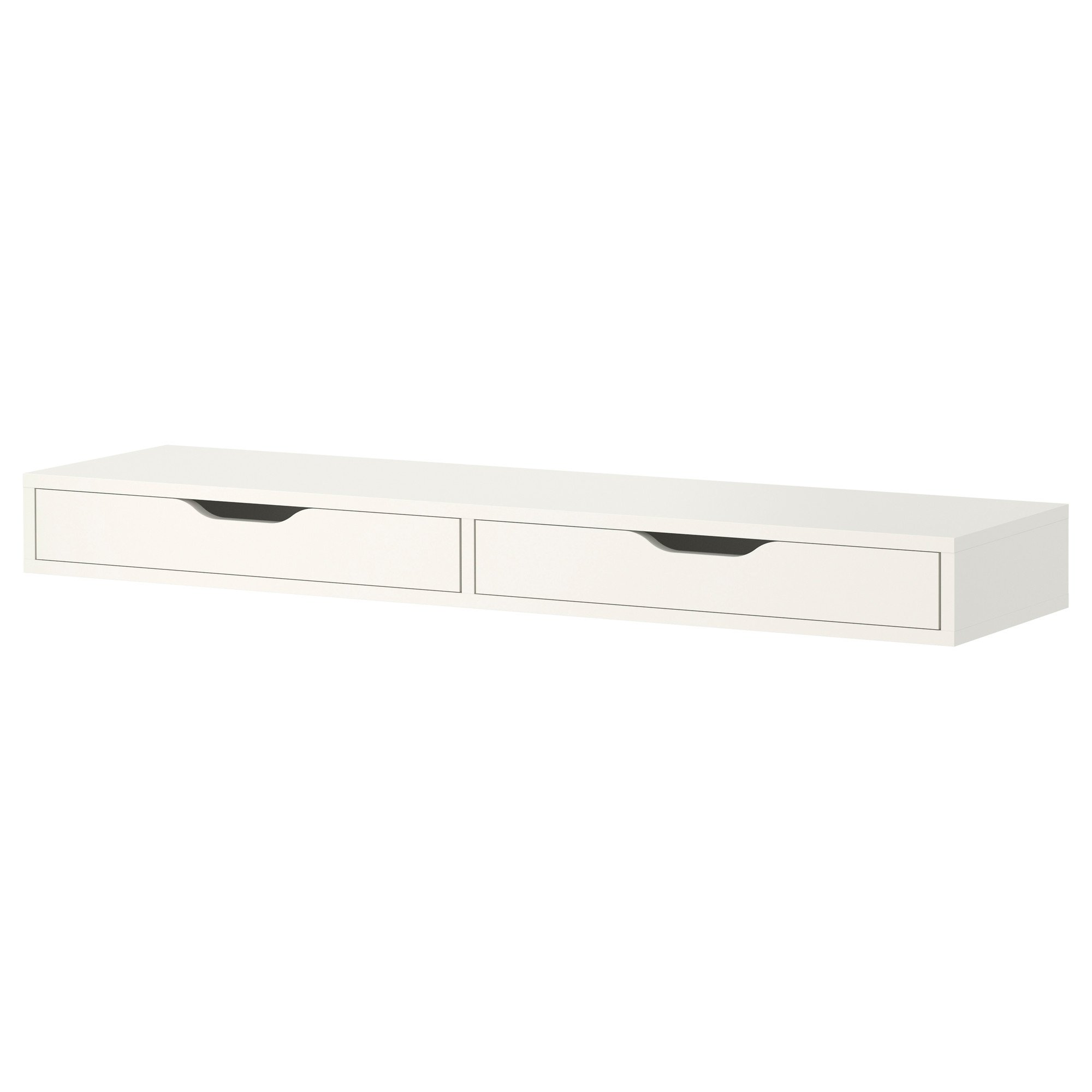 EKBY Alex Shelf with Drawers, 119x29 cm, White