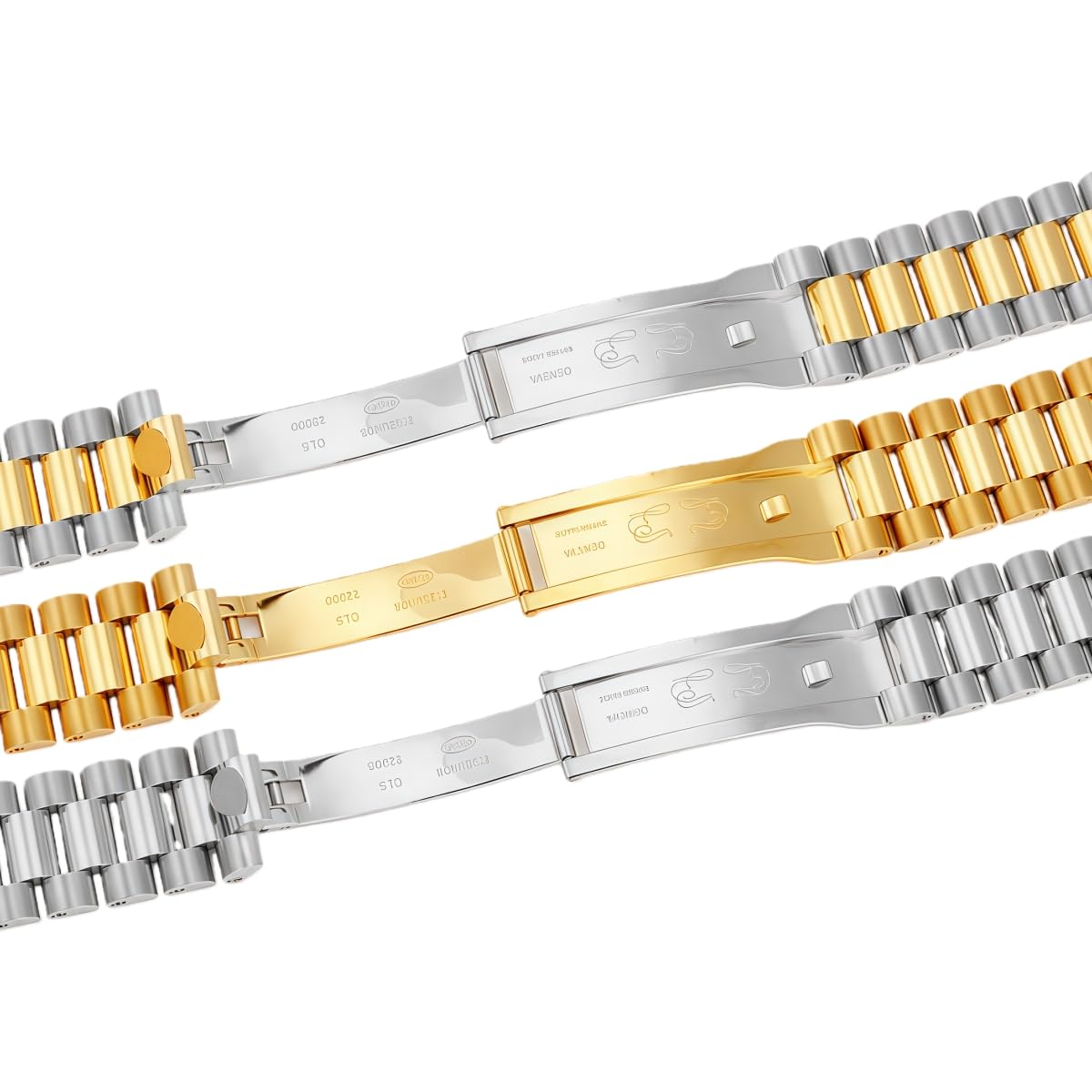Bracciale Orologio Acciaio Inox Massiccio 13mm 17mm 20mm 21mm Estremità Curve, Cinturino Polso Metallo Donna per Rolex Oyster Perpetual Datejust