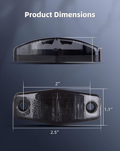 Miniatura 10 de LBRSR - Luz de lente transparente para camión, remolque, luces laterales de guardabarros ovaladas ámbar, luces de holgura LED, impermeable, montaje