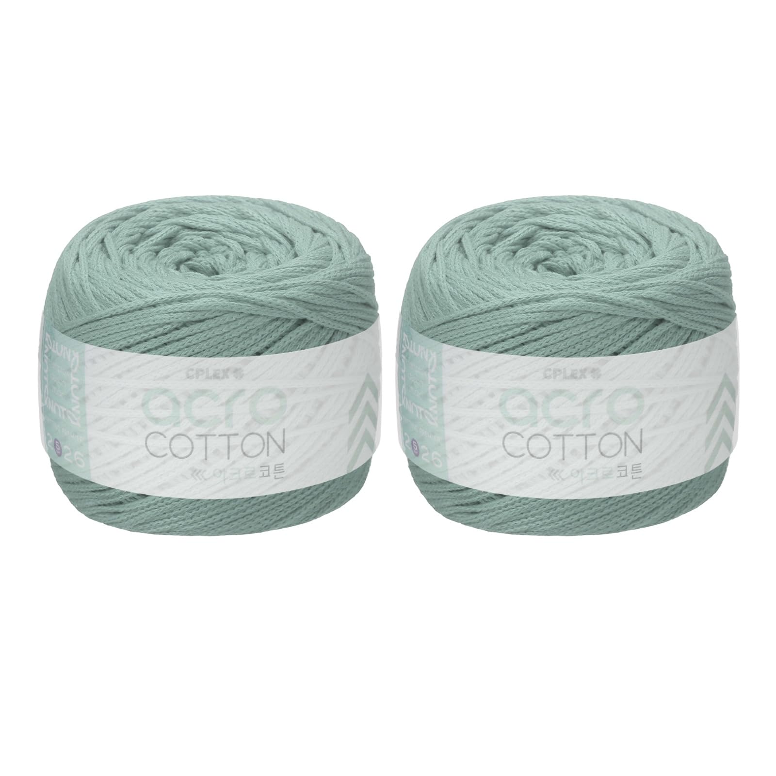 sourcing map 2 Roll Cotton Crochet Yarn, 1.5mm x 164 Yards Macrame Cord Braided Cotton Rope Twine String for Crochet Bag Knitting Crafts Wall Plant Hanging Gift Wrapping, Gray Blue