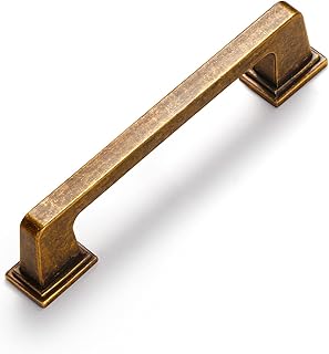 10 Pack Antique Brass Cabinet Pulls Square 3