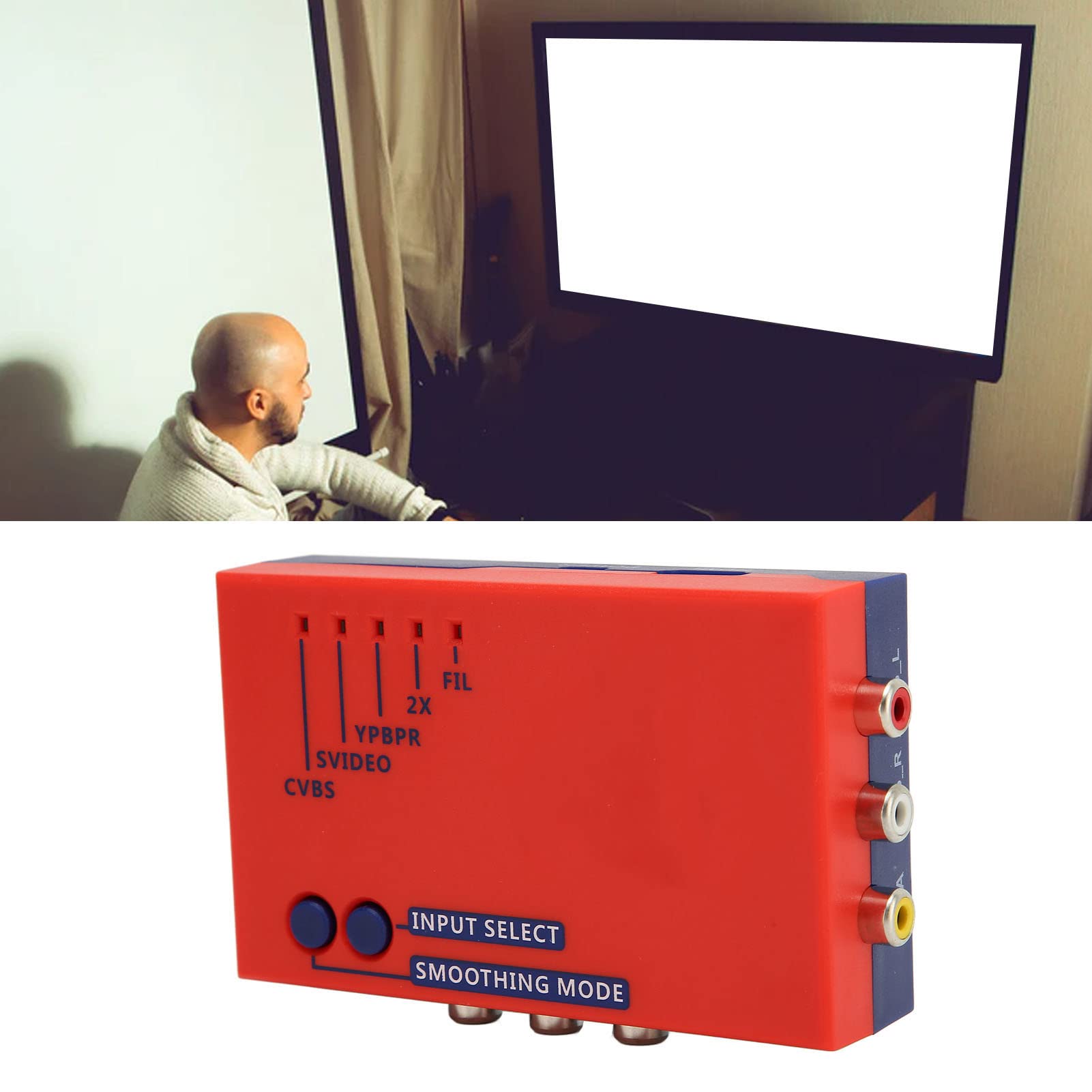 Watris Veiyi Adapter Konverter, AV auf Adapter, 480P Retro Game 2X Linien Multiplikator für PS 2 N64