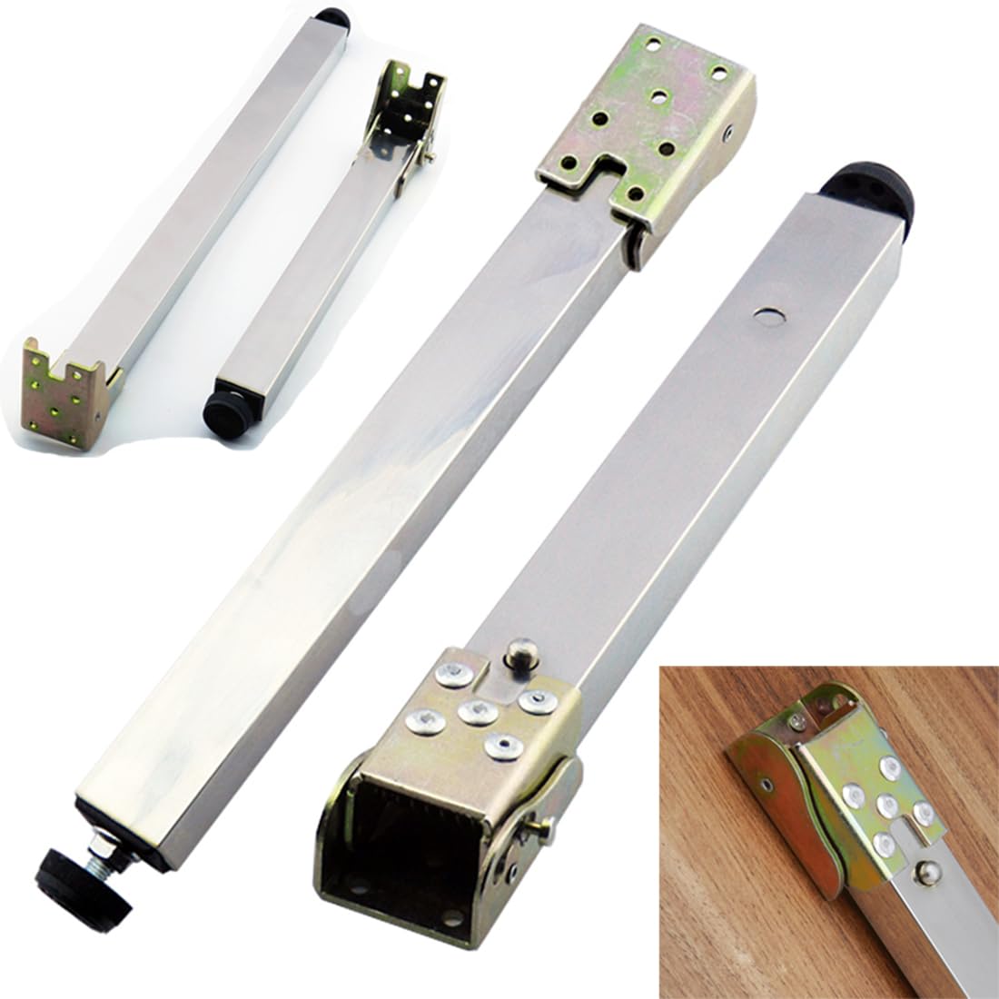 Patas de Mesa Plegables y Ajustables de Acero Inoxidable, pies telescópicos para Muebles, Ideales para proyectos de Bricolaje. Patas Regulables en Altura para taburetes de Bar, enc