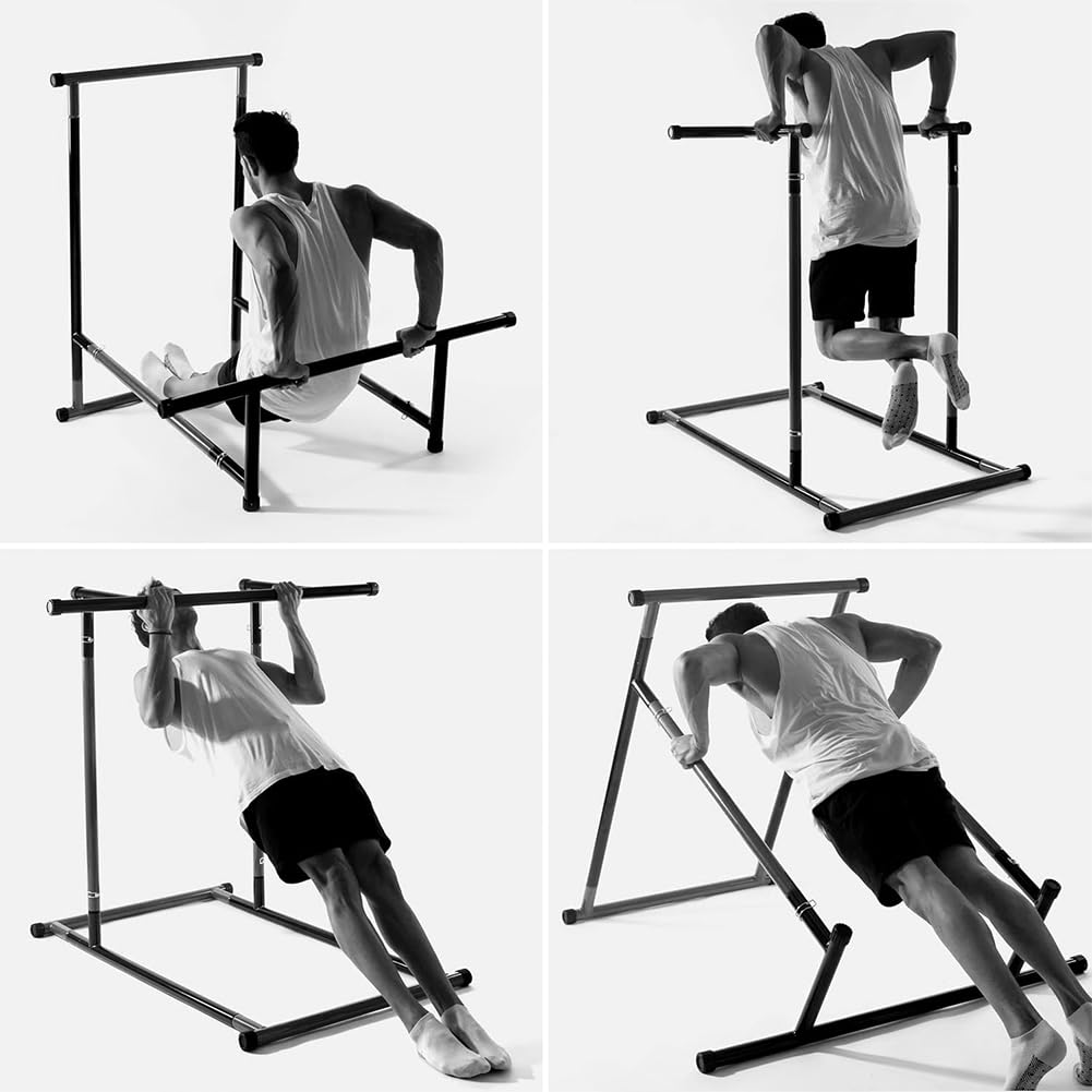 BAKAJI Sbarre per Trazioni Modulabili per Fitness, Power Tower Pull Up Mate Calisthenics con Borsa Trasporto, Torre da Componibile da Allenamento Personalizzabile, Flessioni, Addominali, Dip Station