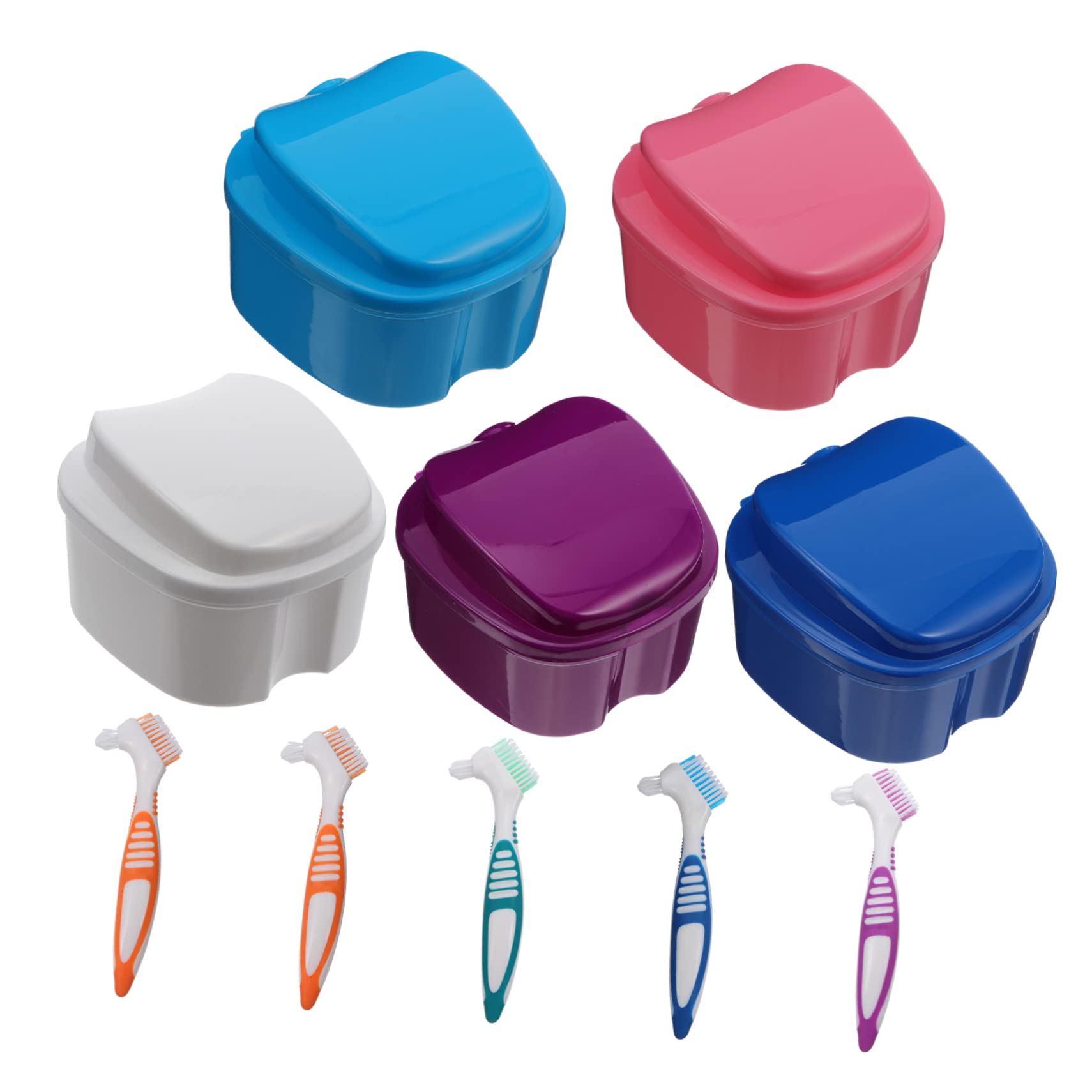 Healvian Set 10 Contenitori per Dentiera in Pp Colore Assortito Protezione da Danni e Praticità di Trasporto e Pulizia della Protesi Colore Casuale