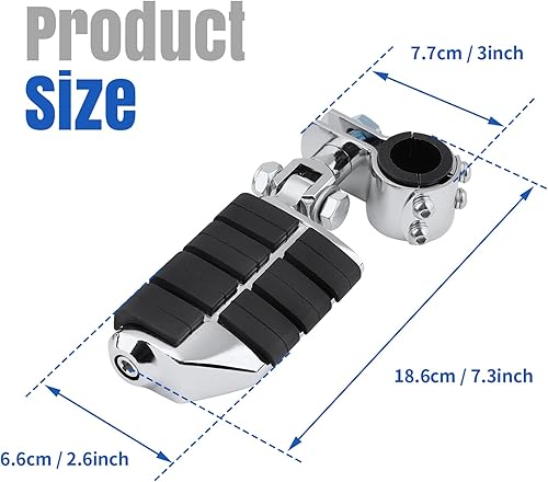 Miniatura 7 de Reposapiés de motocicleta para carretera, estribos de autopista compatibles con Harley Touring, Yamaha, Honda, Suzuki, Kawasaki de 25 mm, 32 mm, 34