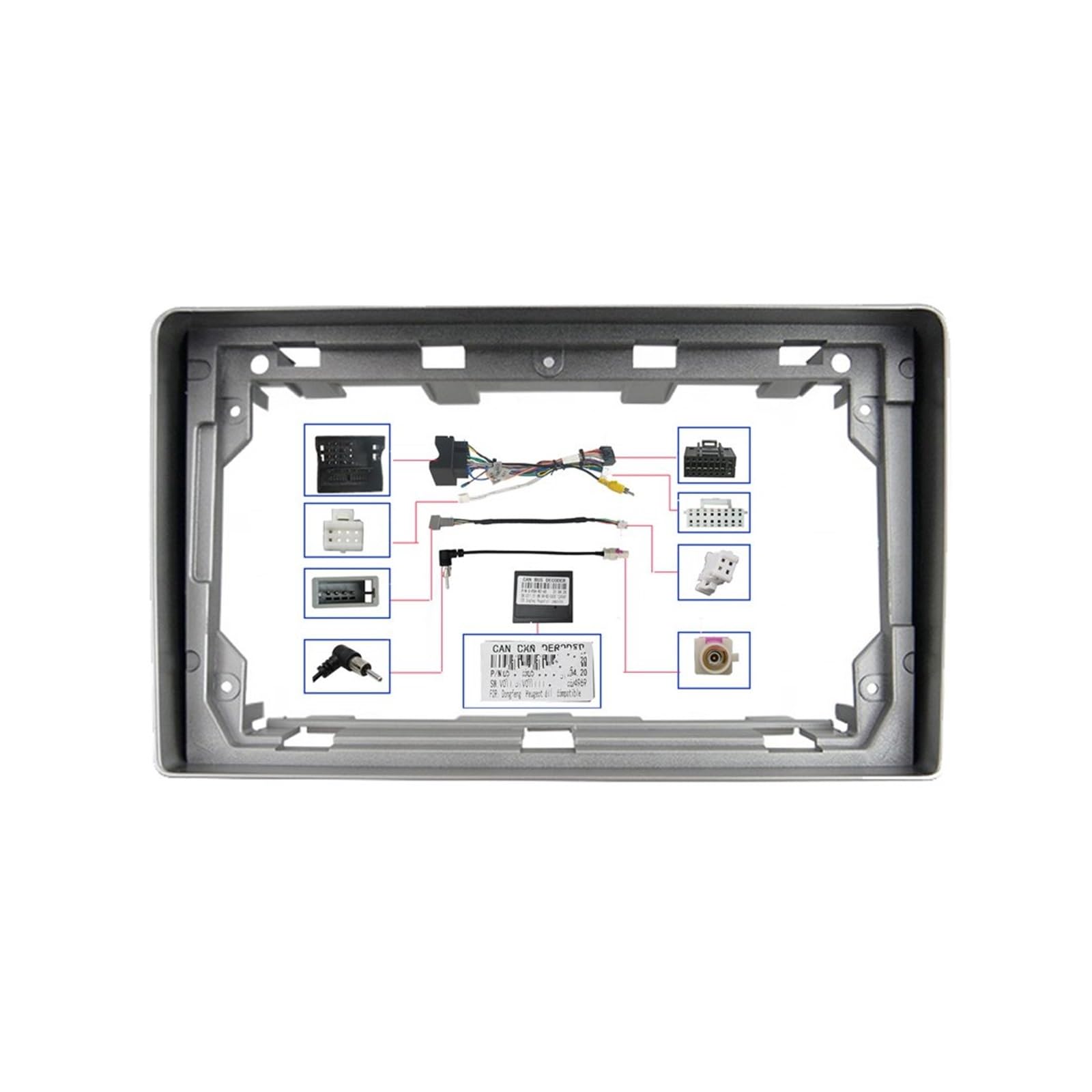 2 DIN para Peugeot 207 307 para Expert para Partner Radio Fascia Reproductor Audio Estéreo para Panel DVD Kit Tablero Marco Soporte Marco Radio Coche Radio