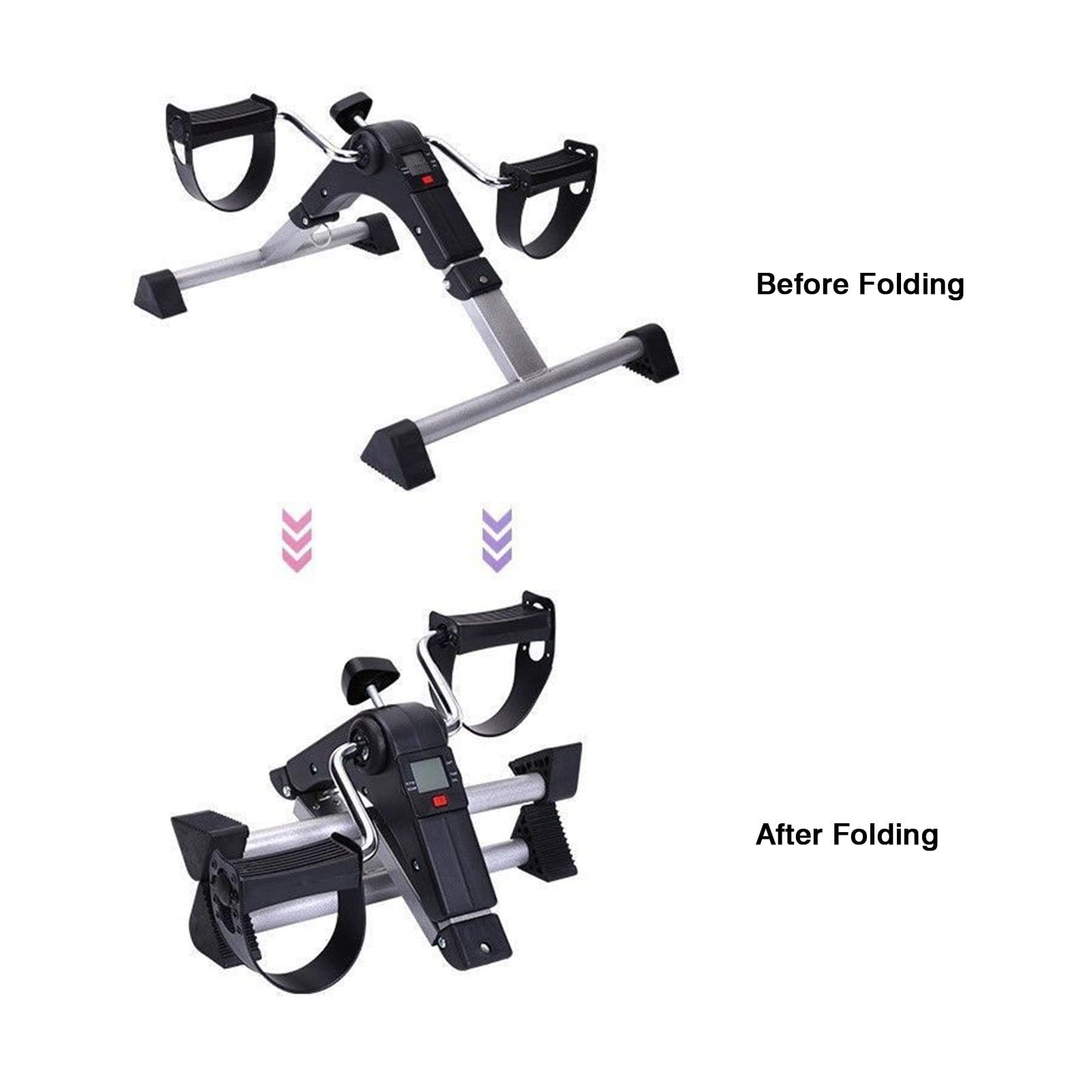 Rower treningowy pod biurkiem, mini rowery treningowe z wyświetlaczem LCD i regulowanym oporem dla seniorów, do fitnessu ramion i nóg