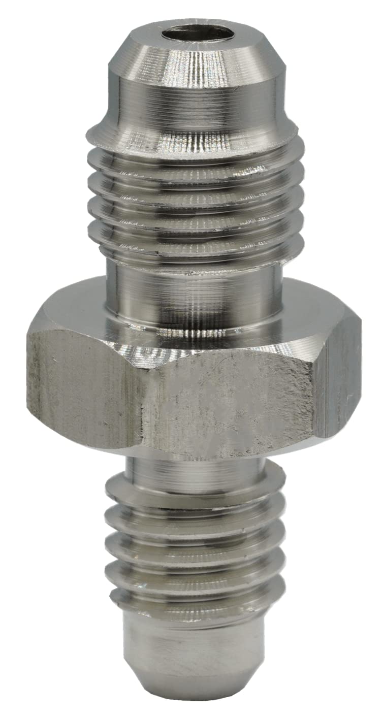 Dsnaduo 3AN AN3 Male Flare to M8x1.25 Pipe Male Stainless Steel Brake Hose Fitting Adapter Union Connector,Brake and Clutch Adapter Fitting