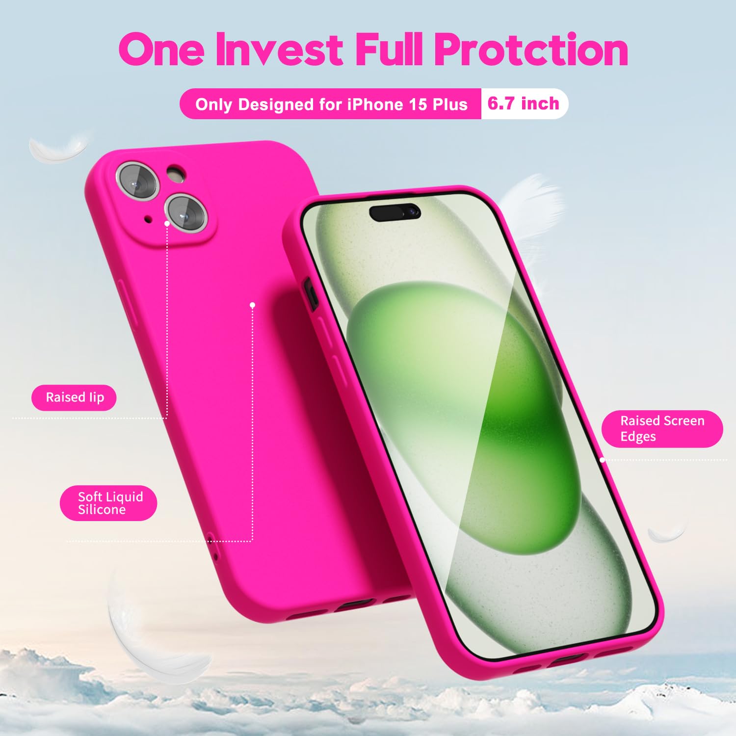 oakxco for iPhone 17 Pro Max Phone Case Liquid Silicone, Cute Thin Slim Grip Soft Rubber Gel for Women Men, Smooth Matte TPU Plain Solid Color Girly Simple Case with Camera Cover, Light Pink — view 461