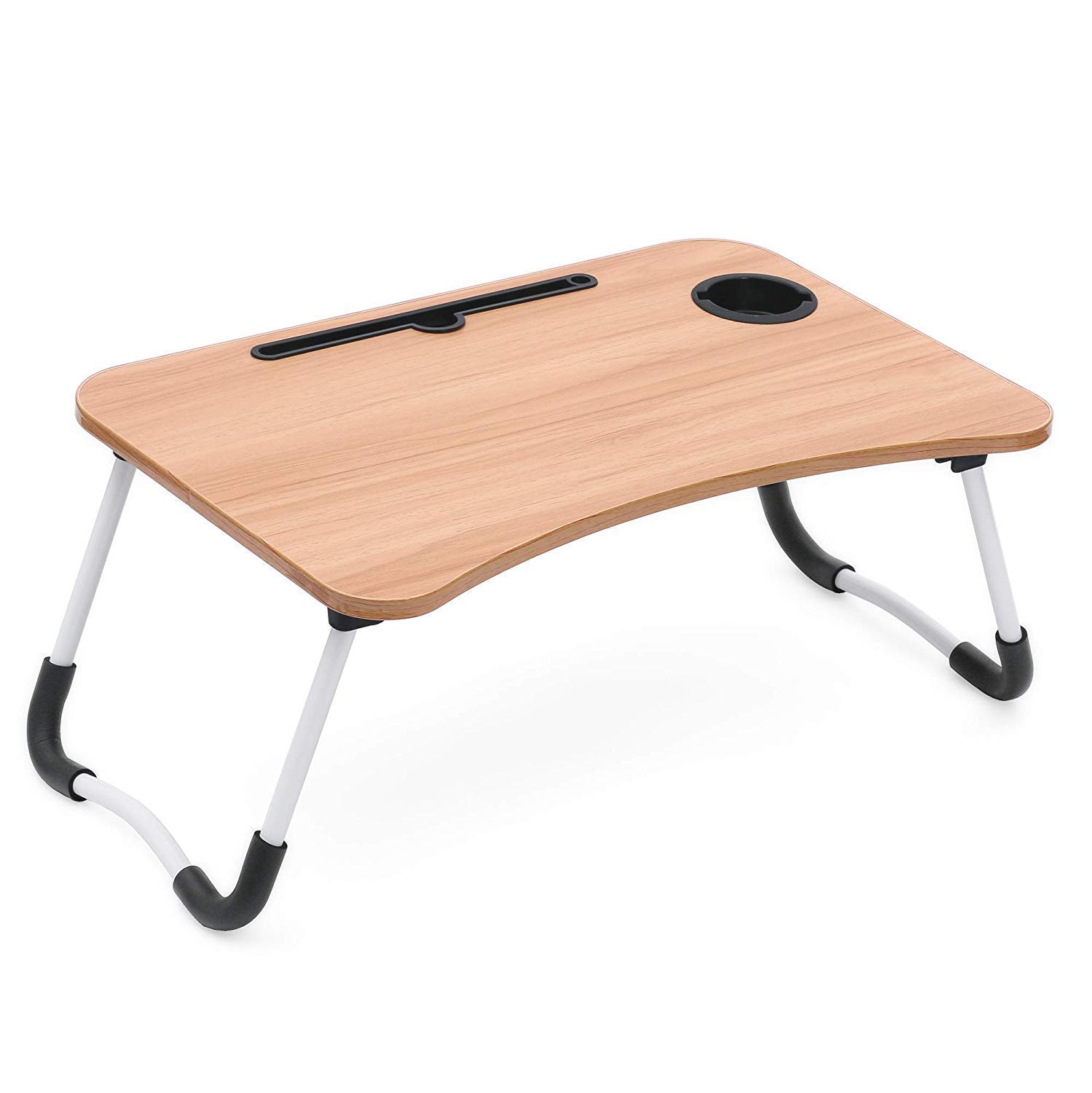 Fayby Wooden Portable Laptop Desk | Foldable Laptop Table with Tablet Slot & Cup Holder | Bed Breakfast Serving Table, Study Table With Folding Non-Slip Legs (Multi Color) (B08GXXXQ8F) Amazon Price History, Amazon Price Tracker