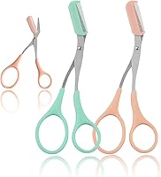 WWZJ 2Pcs Detachable Comb Eyebrow Trimmer Scissors for Men Women - Safe Beard Clippers, Beginner-Friendly Brow Tool