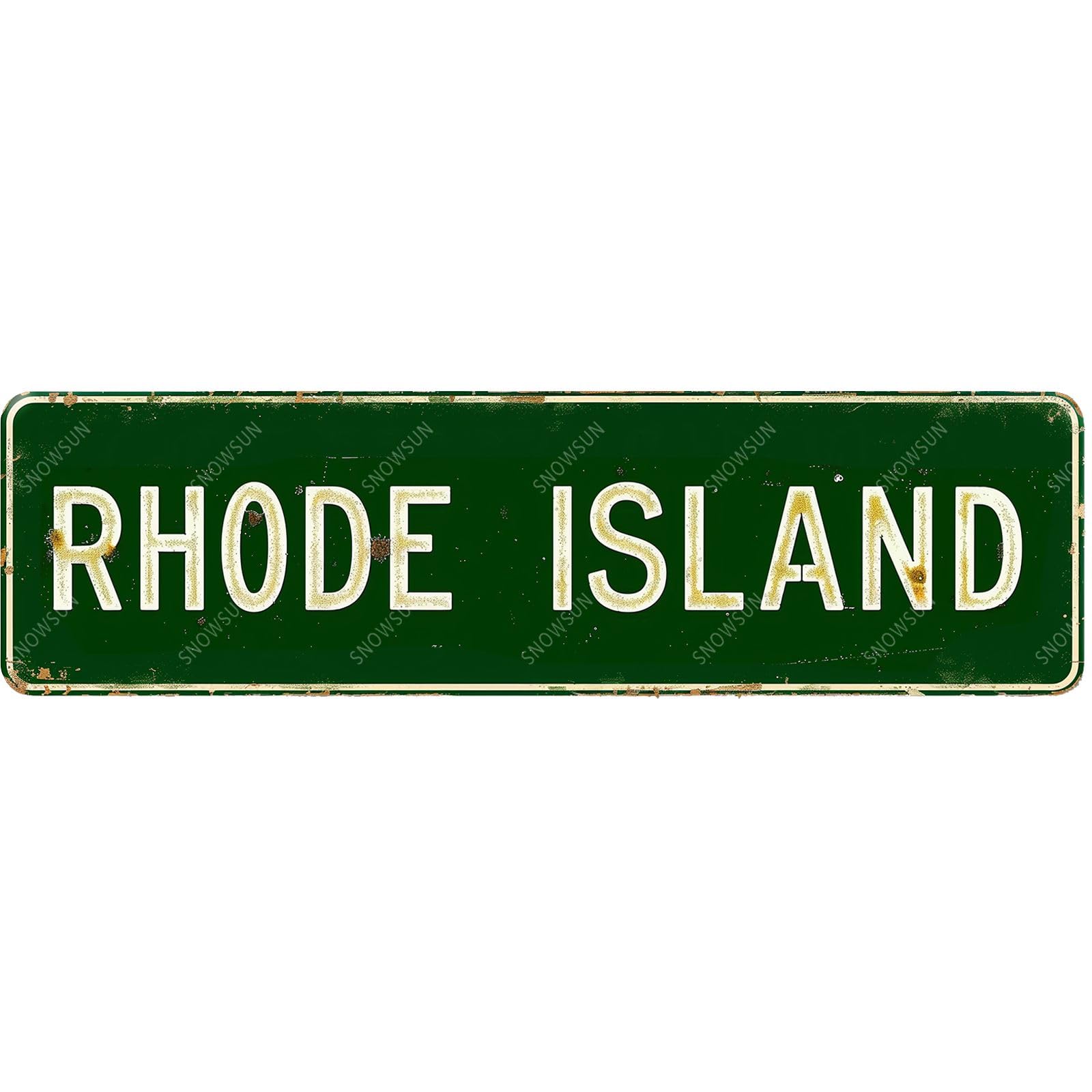 Rhode Island Street Sign Vintage Tin Signs Art Plaque for Home Office Bar Garden Cafe Yard Garage 4x16 Inch