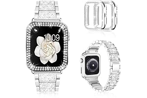Mosonio Compatible with Apple Watch Bands 38mm - 49mm Women Bling Jewelry...