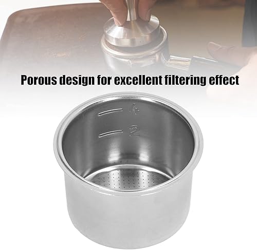 Miniatura 3 de Cesta de filtro poroso, recipiente de filtro de café en polvo de acero inoxidable para 4 tazas, colador de doble pared extraíble para mango de 2.008