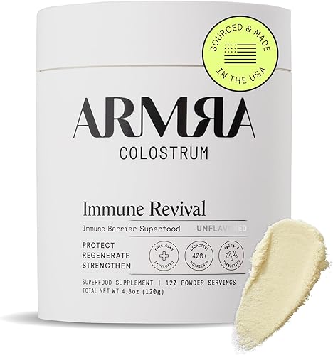 ARMRA Colostrum Polvo premium, alimentado con hierba, salud intestinal, hinchazón, inmunidad para la piel y el cabello, contiene más de 400 ARMRA Colostrum Polvo premium, alimentado con hierba, salud intestinal, hinchazón, inmunidad para la piel y el cabello, contiene más de 400