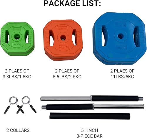 Miniatura 3 de Juego de pesas de barra ajustable, juego de bomba cardiovascular, juego de barra de pesas con pesas, pesas libres ajustables para entrenamiento en