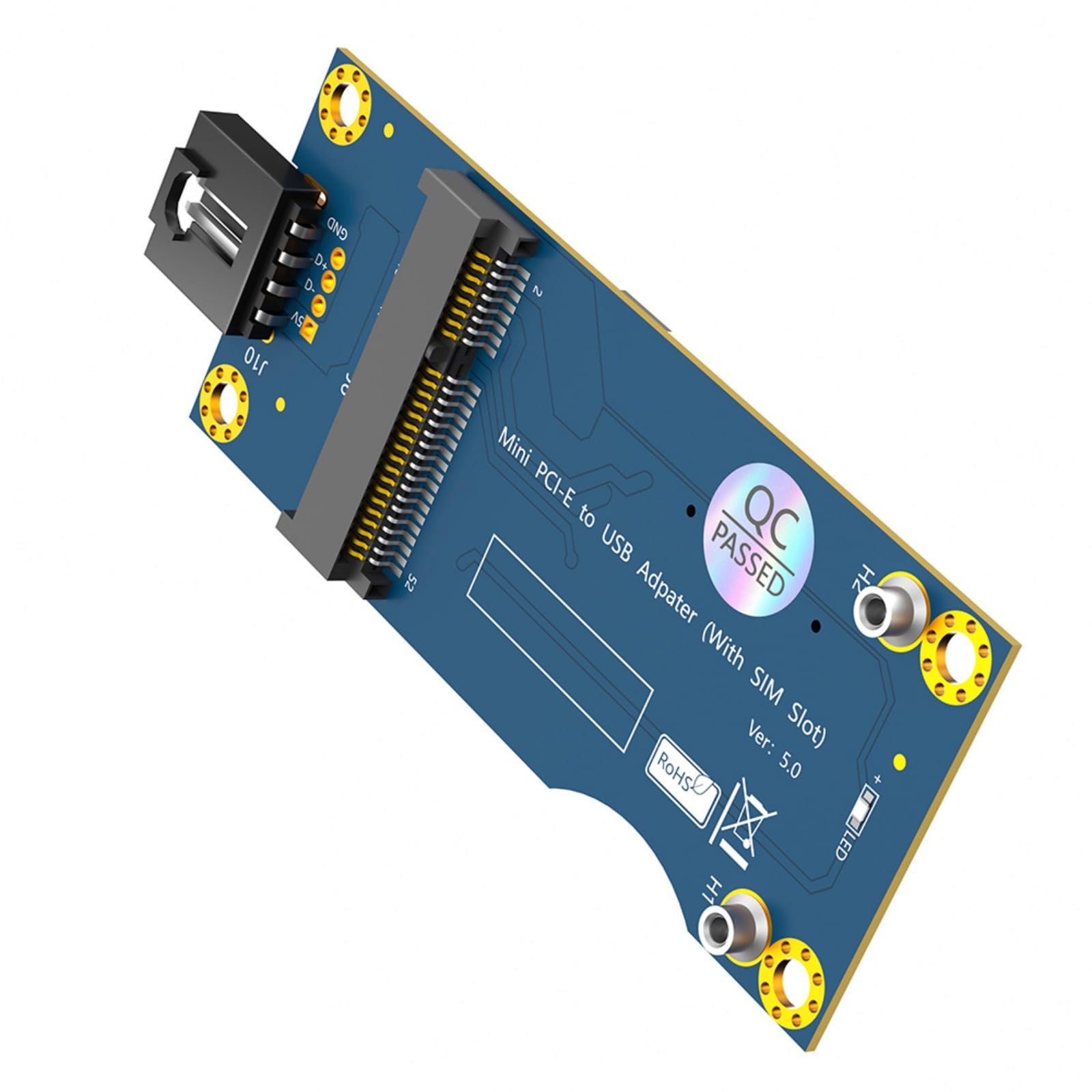 PCIE to USB Adapter with Card Slot for WWAN LTE Card Holder PCIE to USB 2.0 Converter Replacement for Laptop