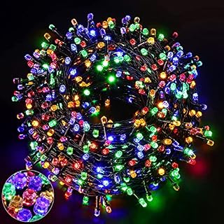 GlobaLink Christmas Outdoor Lights, 100m/328ft 1000LED Christmas Fairy Lights with 8 Modes, Super Bright LED Bead String Lights, IP44 Waterproof Plug in Xmas lights for Garden Party Decor - Multicolor