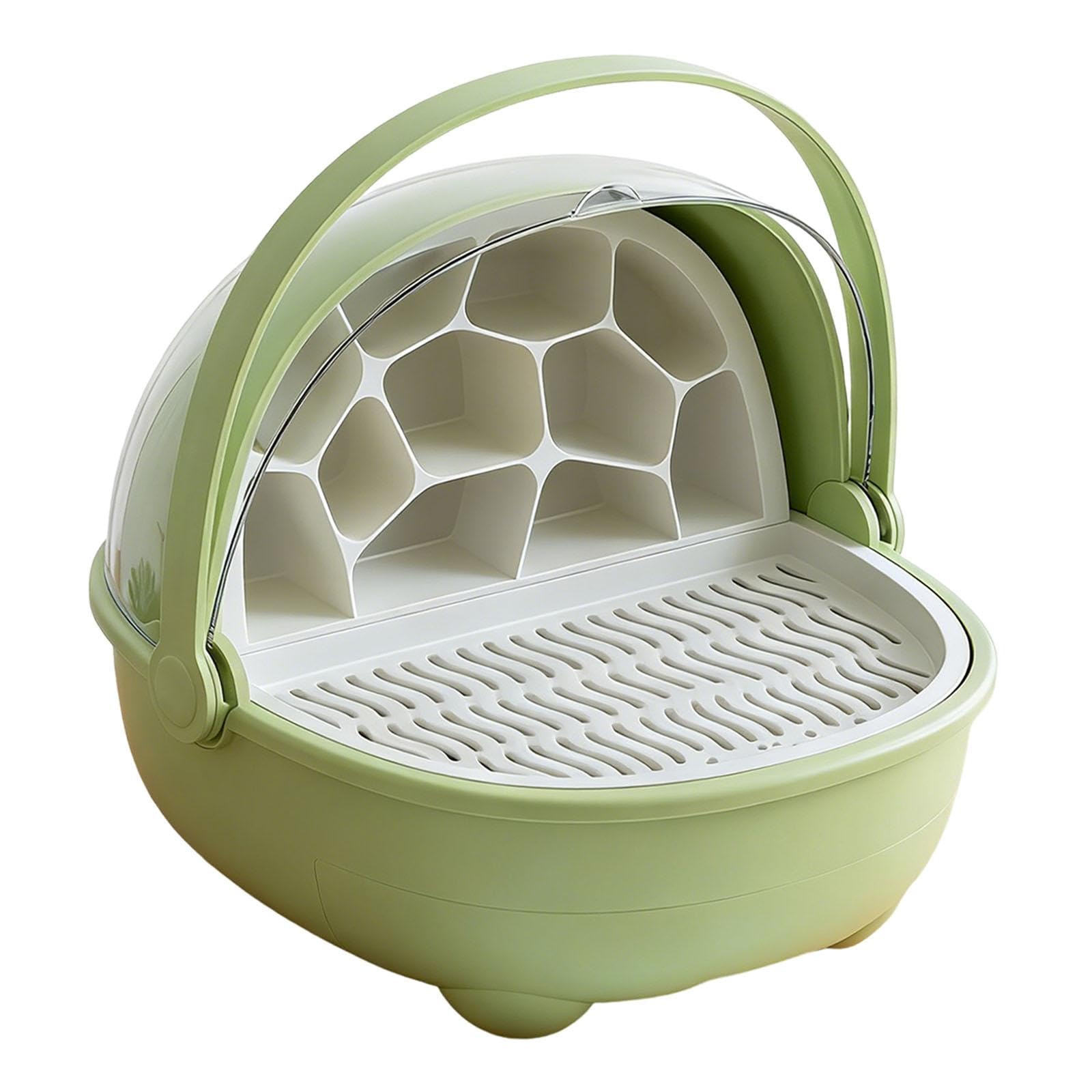 Milageto Boîte d'élevage pour bébés vers à Soie, Cage avec poignée, incassable, pour Reptiles, Contenant d'élevage, Vert