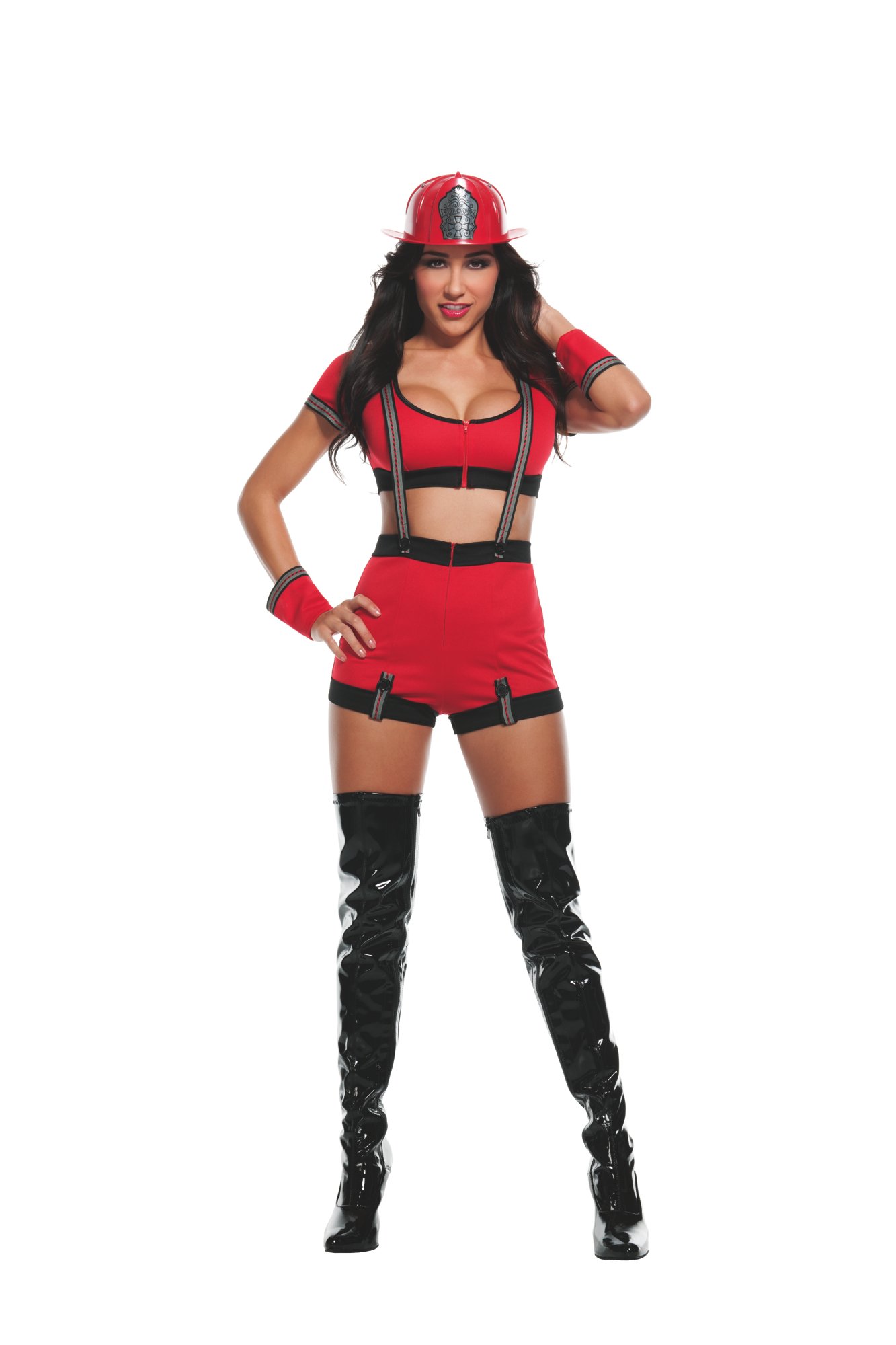 Starline Flirting with Fire Sexy Women's Firefighter Costume Set, Red, M