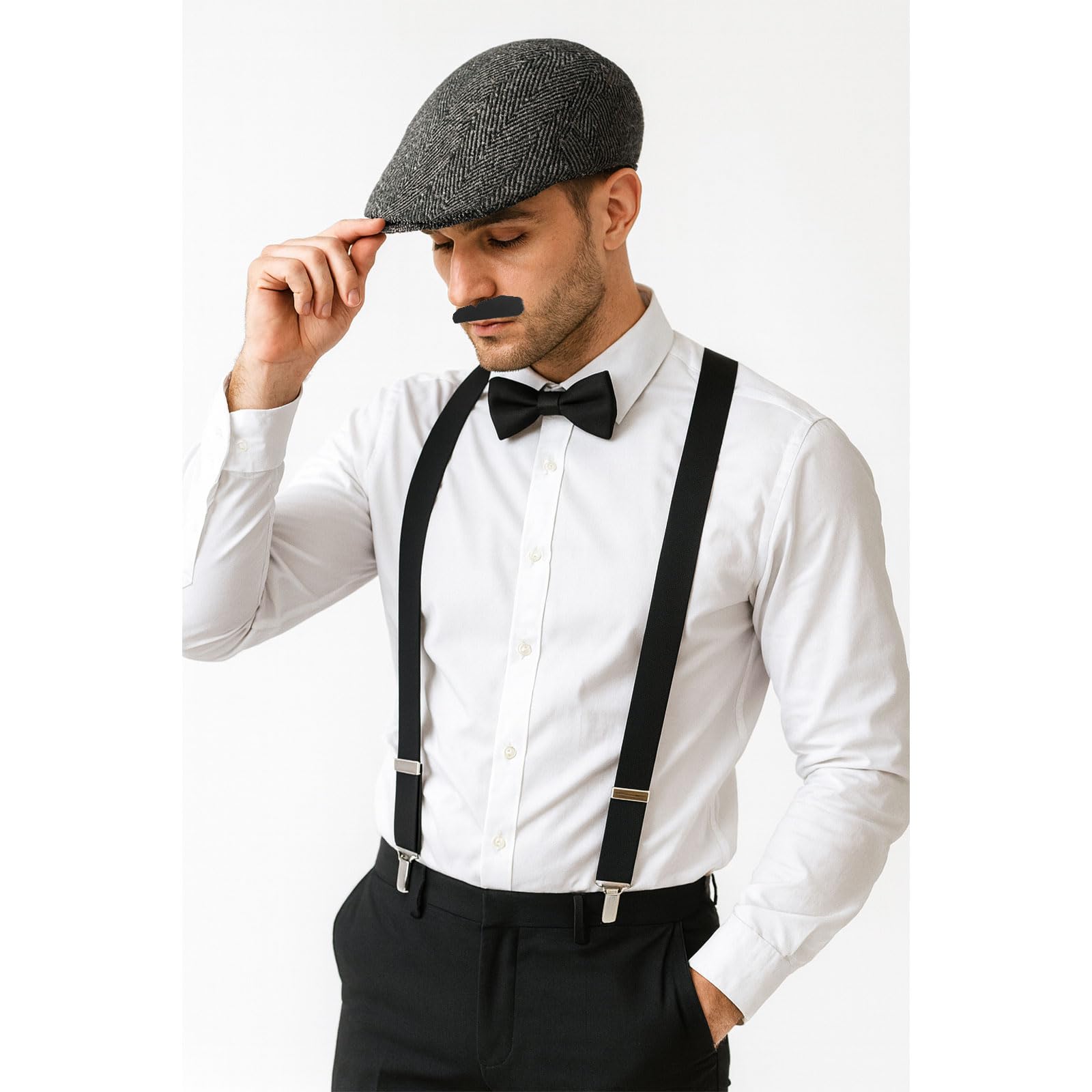GWAWG Akcesoria męskie na rok 20, kostium Gatsby Gangster, lata 20-te męskie akcesoria na Boże Narodzenie cosplay karnawał