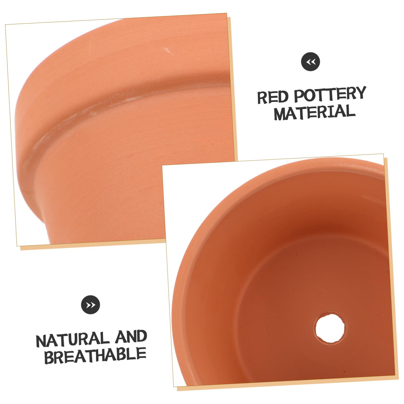 Lot de 6 Mini Pots en Terre Cuite Rouge 11x6 Cm Jardinières de Rebord de Fenêtre pour Succulentes Pots de Fleurs en Argile Absorbante Drainage Naturel D’intérieur Compact