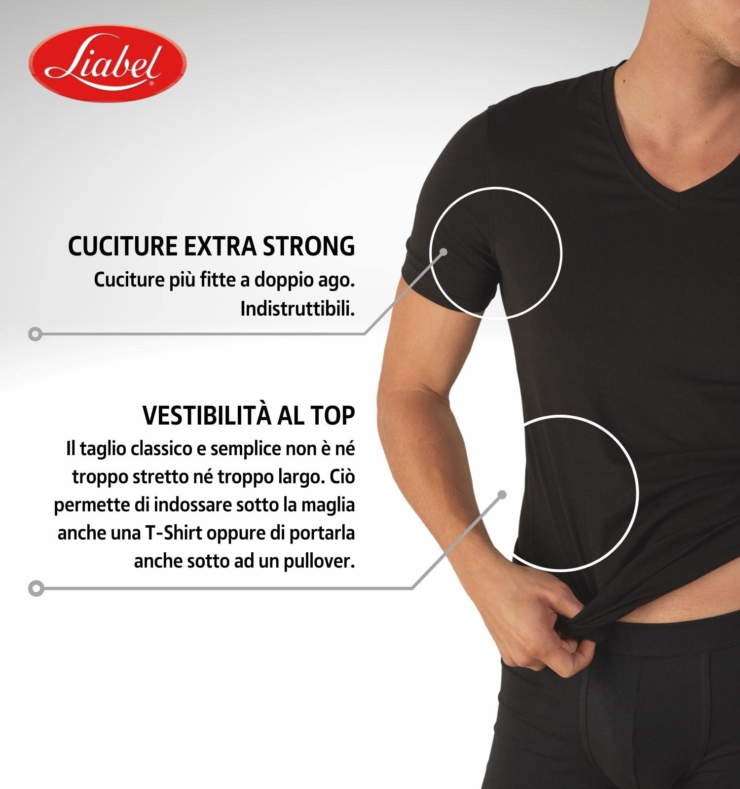 3 T-shirts Intime Homme Coton Chaud Thermique Col en V et Col Rond Paquet de 3 T Shirt Manches Courtes Coton Chaud