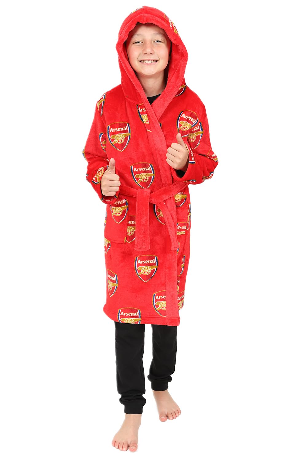Arsenal F.C. Accappatoio ufficiale in pile con cappuccio per bambini