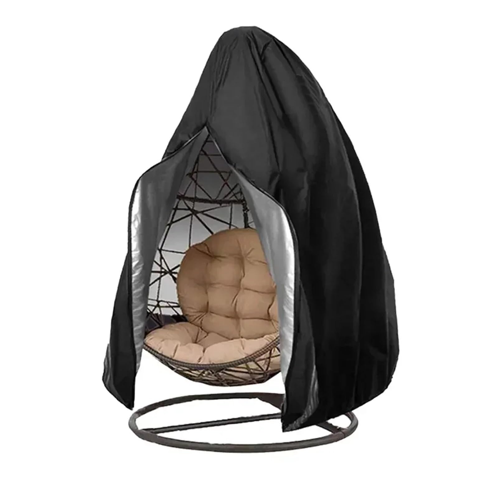 Gcyeidma Black 115X190cm Egg Chair Cover Black Patio Chair Cover Hanging Egg Swing Waterproof(Black 115X190cm)