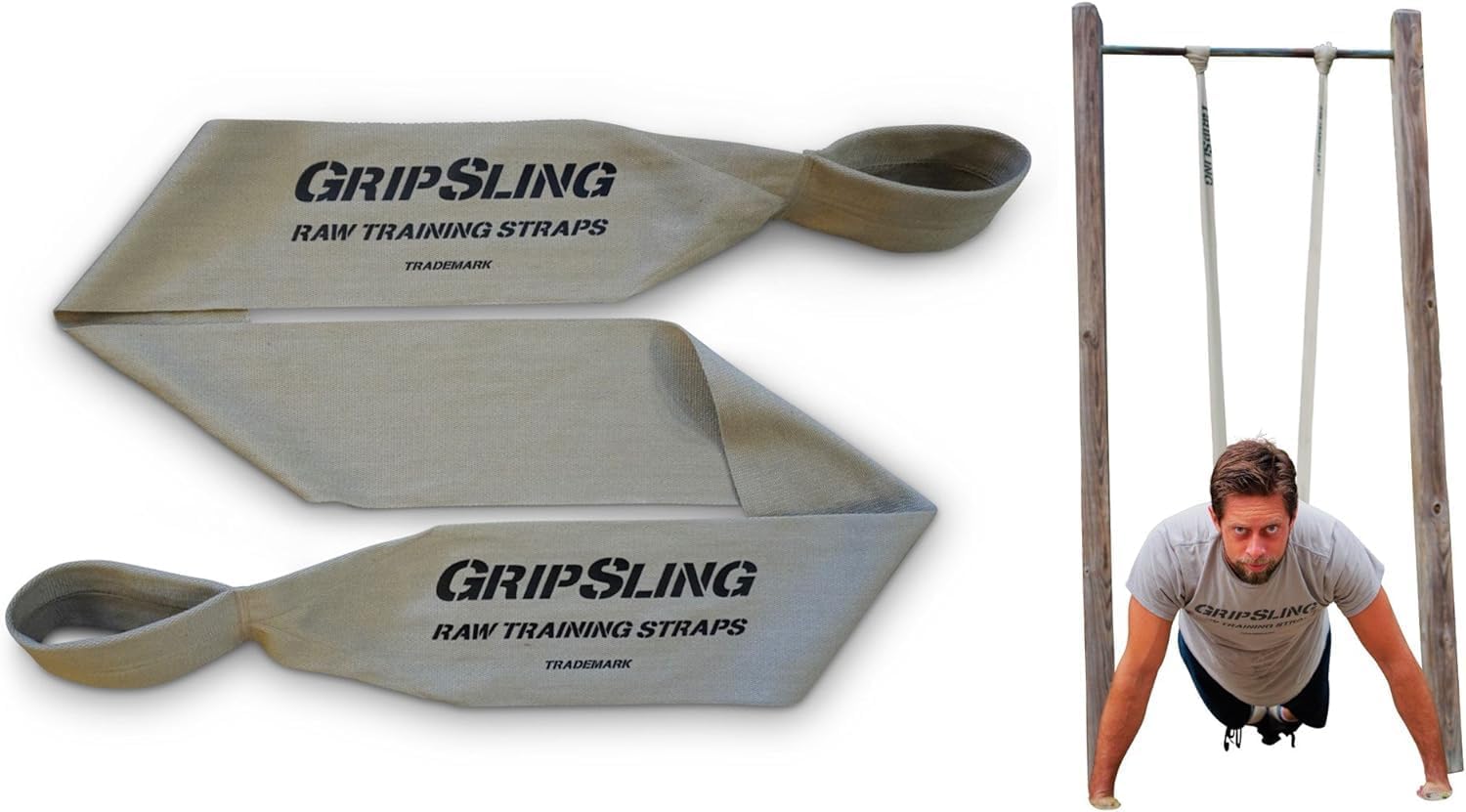 GripSling Raw Training Straps for Fitness, Strength Training and Calisthenics Exercise - Use at The Gym, for Traveling, and Outdoor Workouts - XL Strap Only