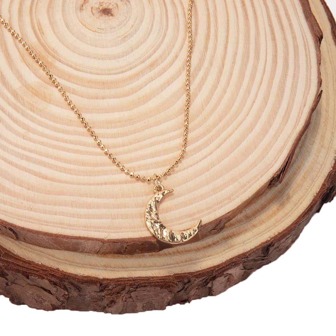 See full amazon price history chart for Lilly & Sparkle Alloy Gold Toned Carved Crescent Moon Pendant Necklace with Small Ball Chain for Women Lilly & Sparkle Alloy Gold Toned Carved Crescent Moon Pendant Necklace with Small Ball Chain for Women (B09DT8XLL5) Amazon Price History, Amazon Price Tracker