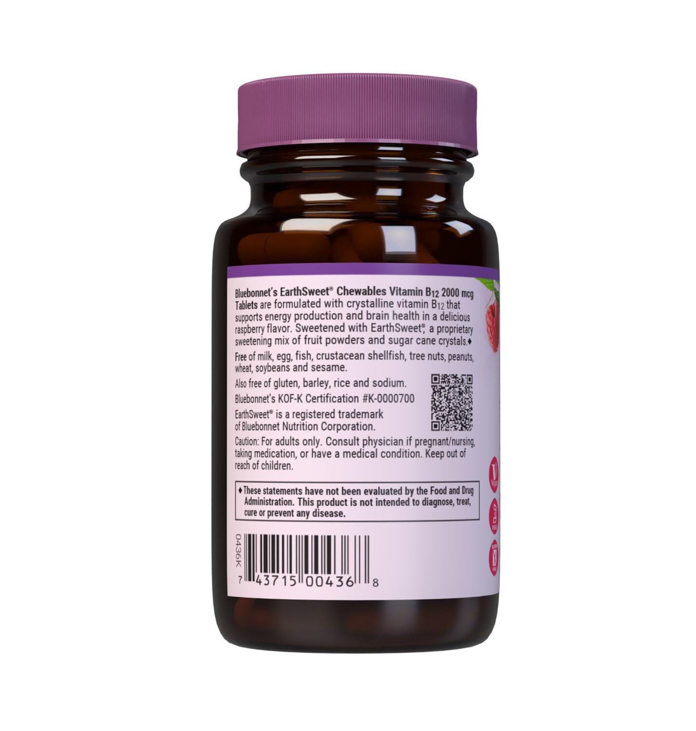 BlueBonnet Nutrition Earth Sweet Vitamin B12 1000 mcg, 90 Chewable Tablets — Amazon image 7