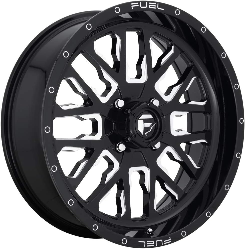 Bundle - 9 Items: Fuel Stroke Black 20" Wheels 34" MotoHammer Tires [4x156 Bolt Pattern 3/8x24 Lug Kit]