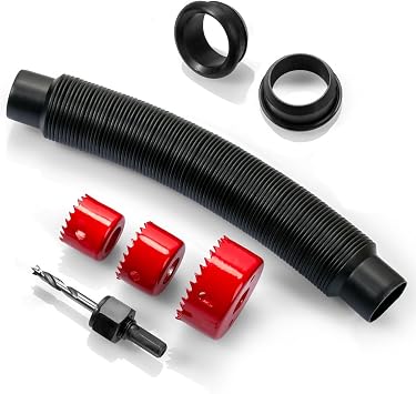 Rain Barrel Hose Connector Kit Link 2 Water Barrels, Stretches from 9.5-31" | to Store More Rain Water for Home Garden Outdoor Chores, With Hole Saw and Gaskets