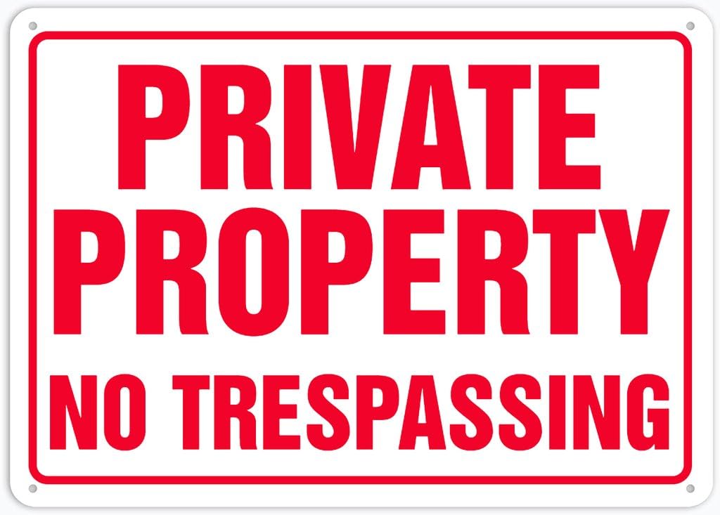 8"x12" Rust Free Aluminum Metal Sign - Private Property No Trespassing - Weather Resistant, Durable, Easy To Mount